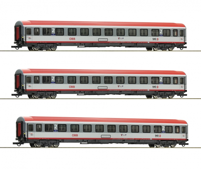 Set o3 passenger cas of express train Innsbruck-Bozen<br /><a href='images/pictures/Roco/Roco-74132.jpg' target='_blank'>Full size image</a>